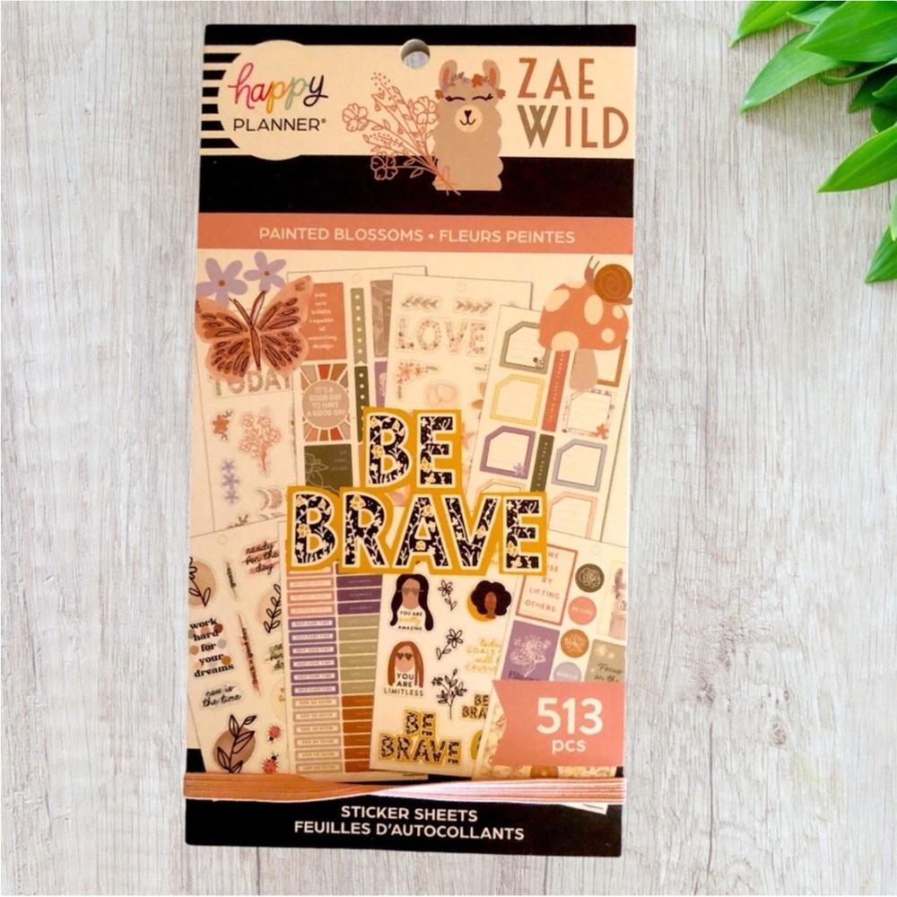New Happy Planner BE BRAVE Zae Wild Inspirational Sticker Book Scrapbook Planner